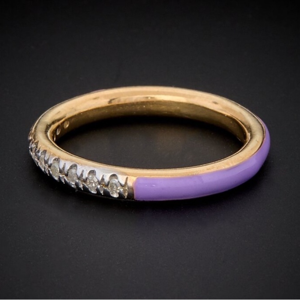 18K Italian Gold Vermeil 0.12 ct. tw.
Diamond Enamel Ring - Picture 2 of 8